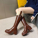 Hnzxzm Shoes Elegant With Medium Heels Plus Warm Winter 2024 Women's Snow Boots on Offer Spring Autumn Plush No Slipery Goth 39