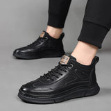 Hnzxzm Fashionable New Men's Thick Soled Leather Casual Shoes Brand Banquet High-end Business Dress Shoes Men's Outdoor Oxford Shoes