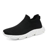 Hnzxzm Fashion Red Breathable Slip On Sneakers Men Espadrilles Ultralight Non Slip Comfort Men Socks Shoes Knitting Mesh Socks Sneakers