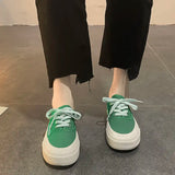 Hnzxzm Woman Footwear Low Green Shoes for Women Canvas High on Platform Fashion Shoe Offer Cotton Vulcanized with Free Shipping 39