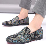 Hnzxzm Men Fashion Embroidery Party Wedding Loafers Moccasins Men's Casual Shoes Mens Light Comfortable Driving Shoe Outdoor Flats