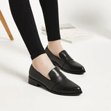 Hnzxzm Shoes for Women Pointed Toe Ladies Summer Footwear Low Heel Elegant Black Moccasins Formal Korean Style Chic Point Lastest