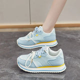 Hnzxzm Yellow Platform Sports Shoes Woman Designer Fashion Niche Mixed Color Women Sneakers Casual Lace-up Female Sneakers