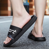 Hnzxzm Black Men Walking Sandals Flat Youth Fashion Swimming Pool Water Shoes Quick Drying Male Indoor Outdoor Summer Slides