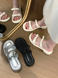 Hnzxzm Pure Color Bow Design 2024 New Slippers Casual Female Shoes Slides Luxury Flat Summer Soft Rome Fashion Rubber Concise PU Shoes