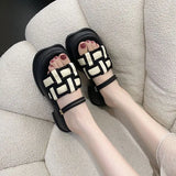 Hnzxzm Shoes for Women Outside Sandals Black Platform Summer Height Woman Slippers Open Toe Slides Thick Vip Shoe F Normal Trend I