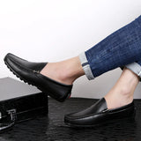 Hnzxzm New Style Mens Casual Leather Moccasins Footwear Popular Business Shoes Youth Fashionable Daily Leisure Driver Loafers