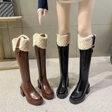 Hnzxzm Shoes Elegant With Medium Heels Plus Warm Winter 2024 Women's Snow Boots on Offer Spring Autumn Plush No Slipery Goth 39