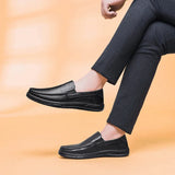 Hnzxzm Genuine Leather Men Shoes Summer Luxury Brand Casual Slip on Formal Loafers Men Moccasins Italian Black Male Driving Shoes