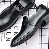 Hnzxzm Mens Leather Dress Shoes Gentleman Formal Men Shoe Luxury Brand Casual Loafers Men's Social Autumn Wedding Elevator Shoes