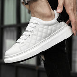 Hnzxzm Men Genuine Leather Casual White Shoes Mens Spring Slip on Lazy Shoe Fashion Breathable Comfortable Cowhide Flats