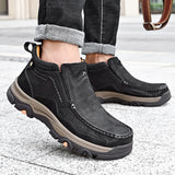 Hnzxzm Men Boots Genuine Leather Rubber Ankle Boots Men Outdoor Hiking Shoes Climbing Shoes New