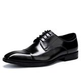 Hnzxzm Men's Leather Shoes Fashionable Classic Three Joint Oxford Shoes  Square Head Business Office Comfortable Casual Shoes For Men