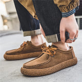 Hnzxzm Fashion Retro Casual Men Shoes Comfortable Lace-up Loafers Shoes Men Flat Sneakers Classic Light Driving Footwear