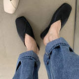 Hnzxzm Fashion Slip on Mules Big Size 43 Flat Slippers Summer Women Flat Casual Outdoor Square Toe Shoes Ladies Slippers