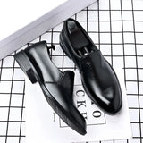 Hnzxzm Mens Leather Dress Shoes Gentleman Formal Men Shoe Luxury Brand Casual Loafers Men's Social Autumn Wedding Elevator Shoes