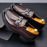 Hnzxzm New Men's Luxury Leather Shoes Genuine Leather Dress Shoes Fashion Loafers Slip-on Comfy Casual Business Shoes Fomal Mocassins