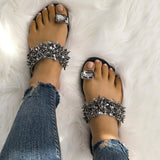 Hnzxzm Slippers Women Shoes Summer sandals Beach Pineapple Flat Slippers Outside Slides Zapatos De Mujer Shining Crystal Ladies Shoes