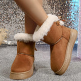 Hnzxzm Women Boston Boots Snow Boots Winter 2024 New Platform Boots Cashmere Warm Thick Soles Cotton Shoes for Women Zapatos De Mujer