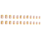 Hnzxzm 24pcs Lemon Short Wear Tips Nail False Patch Press on Nails Supplies for Professionals Artifical Fake Nails Faux Ongles Uñas