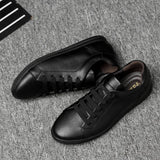Hnzxzm Simple White Sneakers Casual Leather Shoes Leather Men Sneakers White Male Leather Shoes Anti Slippery Flats Shoes New
