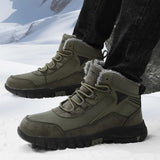 Hnzxzm Winter Boots for Men Warm Plush Outdoor Waterproof Hiking Sneakers High-top Casual Men Shoes Non-slip Ankle Boots Hombre