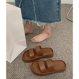 Hnzxzm Brown Anti-slip Slippers Women Wear New Style Home Thick Sole Sandals in Summer Platform Sandals Women Sandals