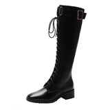 Hnzxzm Footwear Long Shoes for Women Elastic Ladies Boots Winter Knee High Shaft Black Sock Middle Heel Y2k Free Shipping Offer Gothic