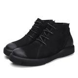 Hnzxzm Brand New Winter Men Snow Boots Fashion Lace-up Ankle Boots Genuine Leather Warm Plush Men Boots Autumn Outdoor Men Shoes