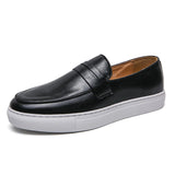 Hnzxzm Men's Casual Shoes Fashion Loafers Moccasins Slip On Man Flats Comfortable Male Genuine Leather Shoes Chaussure 