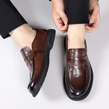 Hnzxzm Casual Leather Men's Dress Shoes British Business Soft Bottom New Designer Loafers Male Spring Autumn Fashion Shoes for Men