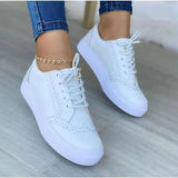 Hnzxzm 2024 New Sneakers Women Flat Casual Sneaker Spring Fashion Versatile Lace Up Walking Women Shoes Zapatos De Mujer