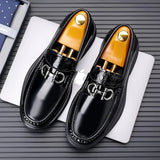 Hnzxzm New Men's Luxury Leather Shoes Genuine Leather Dress Shoes Fashion Loafers Slip-on Comfy Casual Business Shoes Fomal Mocassins