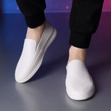 Hnzxzm Korean Version White Shoes Man New Trend Casual Board Shoes Male Leather Fashion Light Soft Soled Men's Loafers