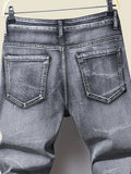 Hnzxzm Men Skinny Denim Spot Jeans Male Patchwork Holes Ripped Stretch Fit Casual Jeans Slim Fit Trousers Streetwear Jeans Pants