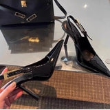 Hnzxzm Sexy High Heels Women Sandals Pointed Toe Shallow Fashion Shoes New Designer Slingback Slides 2024 Autumn Elegant Femme Zapatos