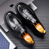 Hnzxzm Casual Leather Men's Dress Shoes British Business Soft Bottom New Designer Loafers Male Spring Autumn Fashion Shoes for Men