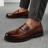 Hnzxzm Men Dress Shoes Inner High Loafers Men Shoes Casual Shoe Man Fit Classic Party British Men's Height-increasing Shoes