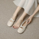 Hnzxzm Japanese Style Lolita Round Toe Pearl Gothic Low Heel Elegant Beige Woman Footwear Mary Jane Shoes for Women Moccasins Young A L