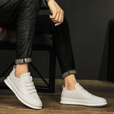 Hnzxzm Men High Quality Casual Leather Minimalist Shoes 2024 Fashion Antiskid Flat Designer Loafers Outdoor Lightweight Sneakers