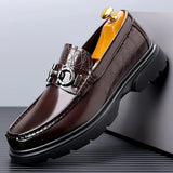 Hnzxzm New Men's Luxury Leather Shoes Genuine Leather Dress Shoes Fashion Loafers Slip-on Comfy Casual Business Shoes Fomal Mocassins