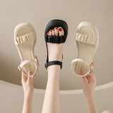Hnzxzm Fairy style thick soled sandals for women wearing summer 2024 new thick heels with fashionable beach shoes