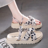 Hnzxzm Sandals for Women Platform Strappy Orthopedic Summer New Comfortable Roman Sandals Woman Butterfly Flat-heeled Shoes Trend