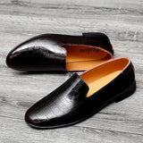 Hnzxzm Men Loafers Slip on Handmade Leather Men Dress Shoes Fashion Party Men's Loafers Outdoor Casual Shoes Men Shoes