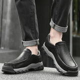 Hnzxzm 100% Genuine Leather Shoes Men Loafers Soft Cow Leather Men Casual Shoes New Male Footwear Business Formal Shoes