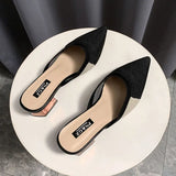 Hnzxzm Shoes Mules Slides Rubber Women's Slippers and Ladies Sandals Outside Summer Pointed Toe Black Unique Sale W Original F B Y