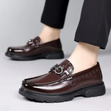 Hnzxzm New Men's Luxury Leather Shoes Genuine Leather Dress Shoes Fashion Loafers Slip-on Comfy Casual Business Shoes Fomal Mocassins