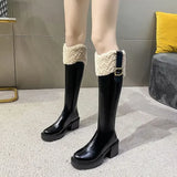 Hnzxzm Shoes Elegant With Medium Heels Plus Warm Winter 2024 Women's Snow Boots on Offer Spring Autumn Plush No Slipery Goth 39