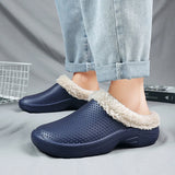 Hnzxzm Men's Shoes, Cotton Slippers Plush and Thick Slippers Toe Wrap Heelless Home Anti Slip Women's Shoes Versatile Couple Shoes