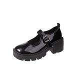 Hnzxzm Spring Autumn New Designer Mary Janes Shoes for Women Fashion Casual Black PU Leather Platform Shoes Female Pumps